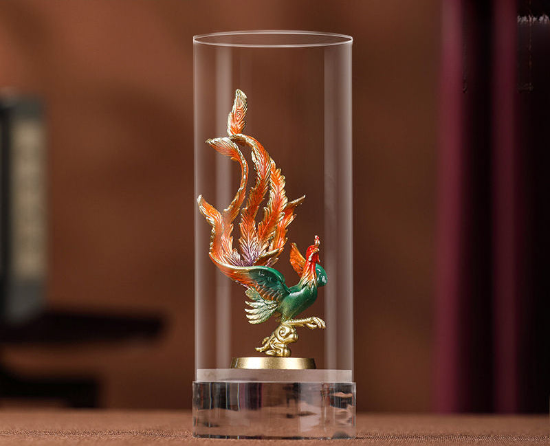 Brass Ornament Crafts Dragon Phoenix Wedding Zodiac Year of the Dragon Decoration Entrance Living Room New Year Commemorative Gift
