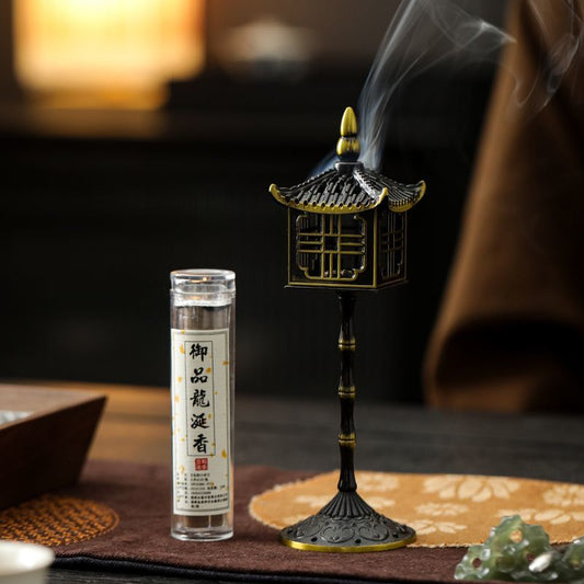 Chinese Style Palace Lantern Incense Burner Alloy High Stand Creative Cloud Pattern Sandalwood Home Aromatherapy Burner