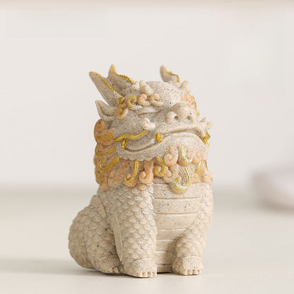 Home-guarding Wealth-attracting Sandstone Pixiu Ornament for TV Cabinet Entrance Hall Office Desktop