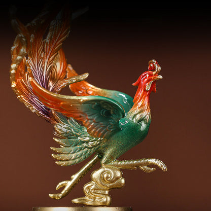 Brass Ornament Crafts Dragon Phoenix Wedding Zodiac Year of the Dragon Decoration Entrance Living Room New Year Commemorative Gift