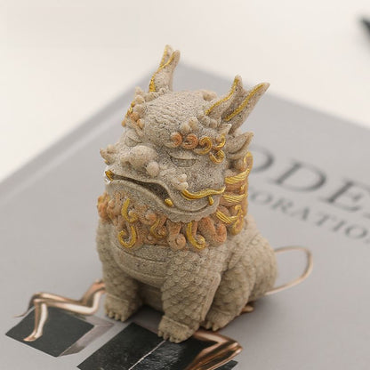 Home-guarding Wealth-attracting Sandstone Pixiu Ornament for TV Cabinet Entrance Hall Office Desktop