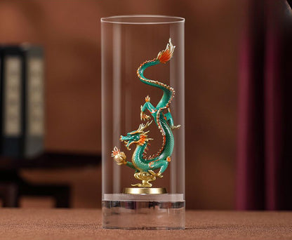 Brass Ornament Crafts Dragon Phoenix Wedding Zodiac Year of the Dragon Decoration Entrance Living Room New Year Commemorative Gift