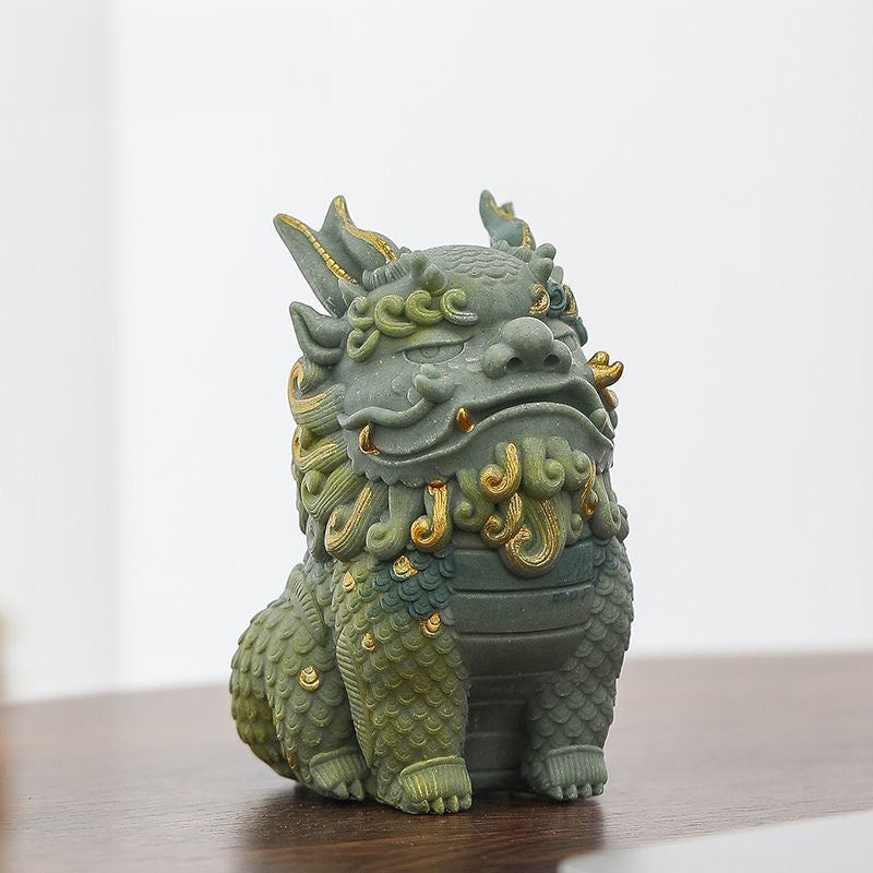 Home-guarding Wealth-attracting Sandstone Pixiu Ornament for TV Cabinet Entrance Hall Office Desktop