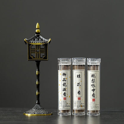 Chinese Style Palace Lantern Incense Burner Alloy High Stand Creative Cloud Pattern Sandalwood Home Aromatherapy Burner