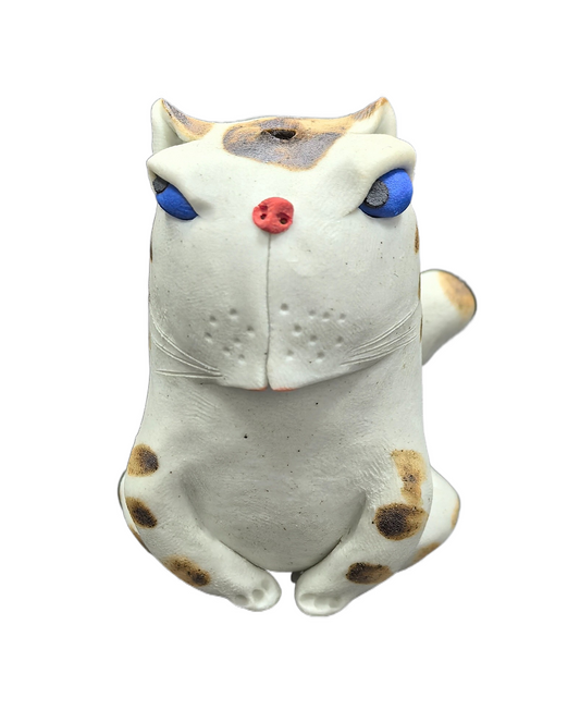 Naughty Cat Creative Hand-painted Stoneware Tea Pet Incense Holder Home Decoration