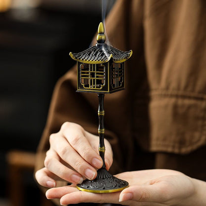 Chinese Style Palace Lantern Incense Burner Alloy High Stand Creative Cloud Pattern Sandalwood Home Aromatherapy Burner